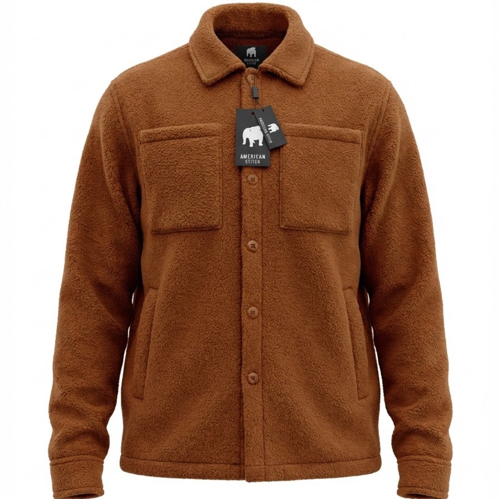 American Stitch Men’s Double Pocket Fleece Jacket